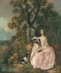 Mujer con un spaniel, c.1749